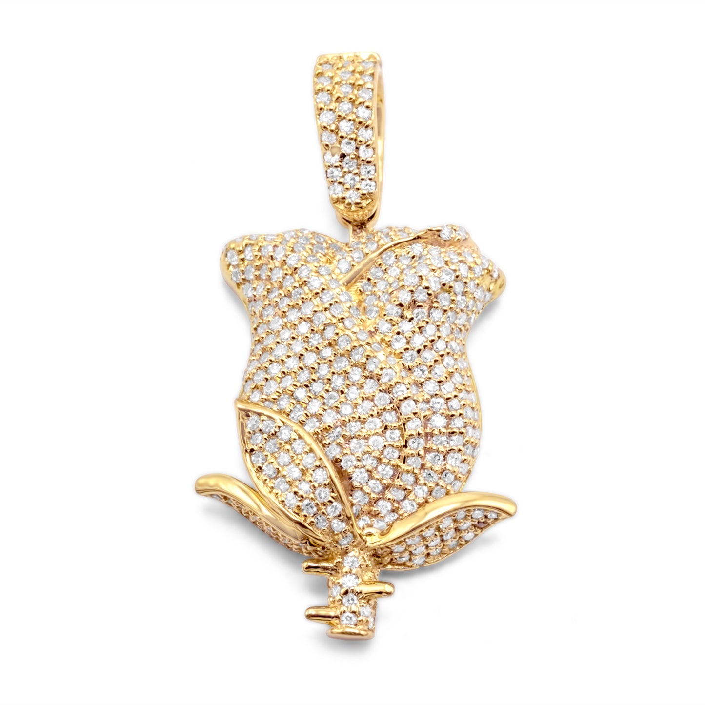 10K Diamond Rose Pendant 1.35CTW