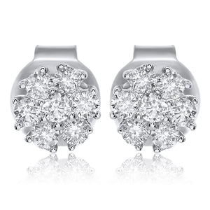 14k Solid White Gold Diamond Earrings 0.25ctw