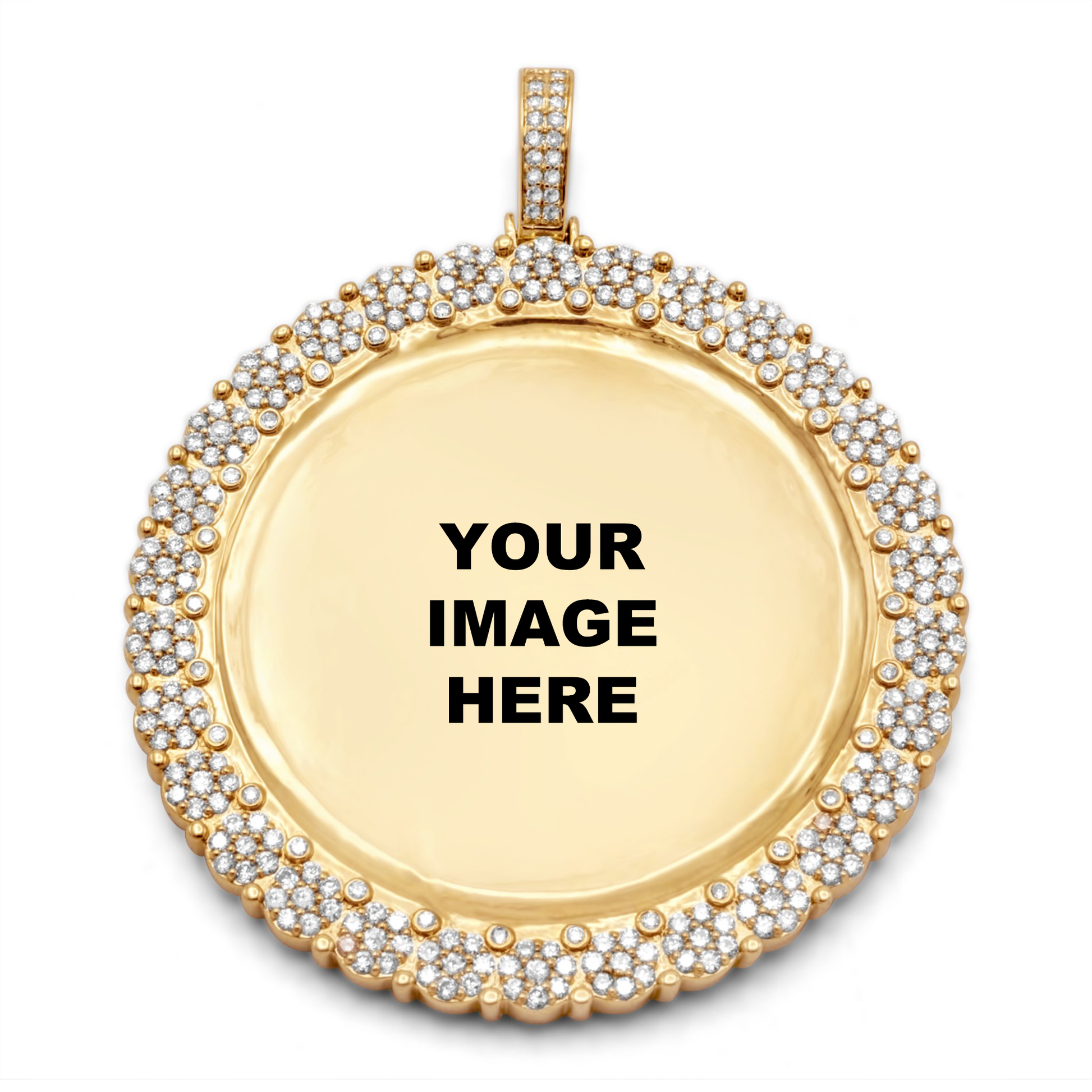 10K Yellow Gold Diamond Cluster Picture Pendant 4.20ctw