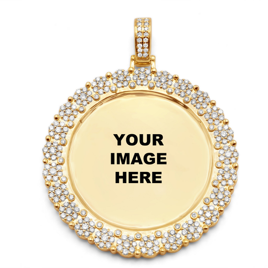 10K Yellow Gold Diamond Cluster Picture Pendant 2.93ctw