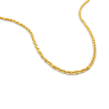 14K Yellow Solid Gold Cable Anchor Link Chain 4.56mm