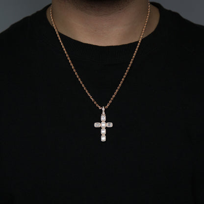 14k Emerald Diamond Cross 3.50ctw
