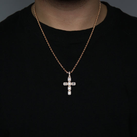 14k Emerald Diamond Cross 3.50ctw