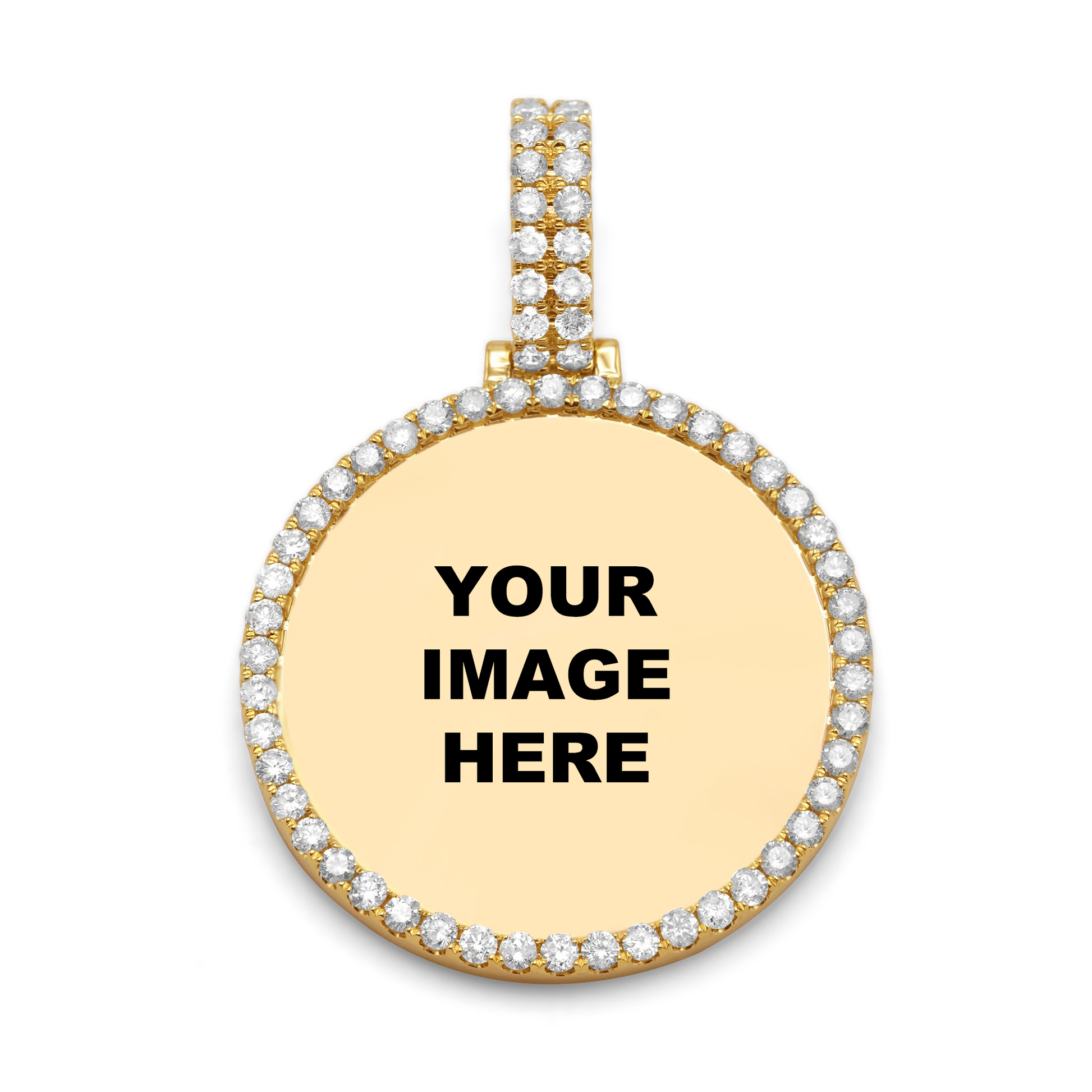 14K Yellow Gold Diamond Picture Pendant 1.82 ctw NYC Luxury