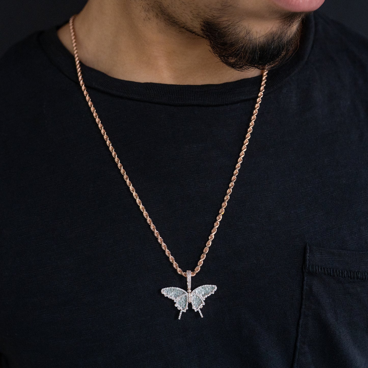 14K Butterfly Diamond Pendant 1.26 ctw