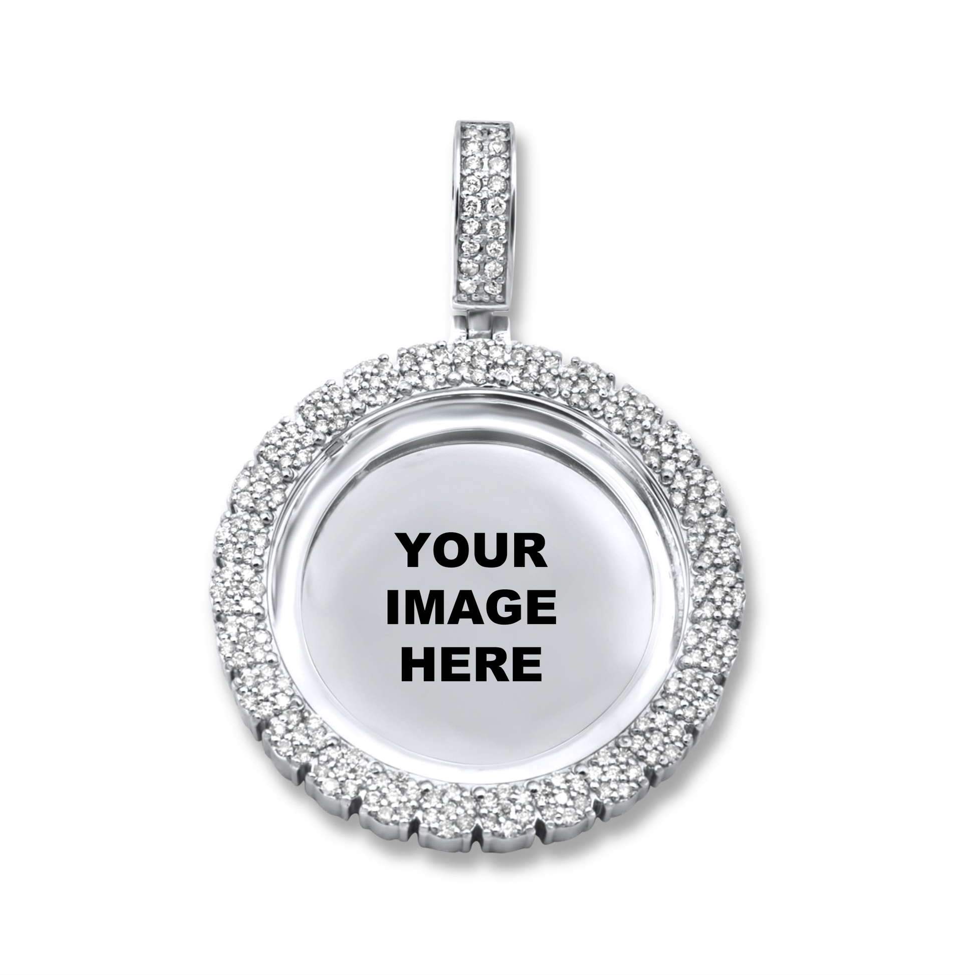 14k White Gold Picture Pendant 2.26ctw