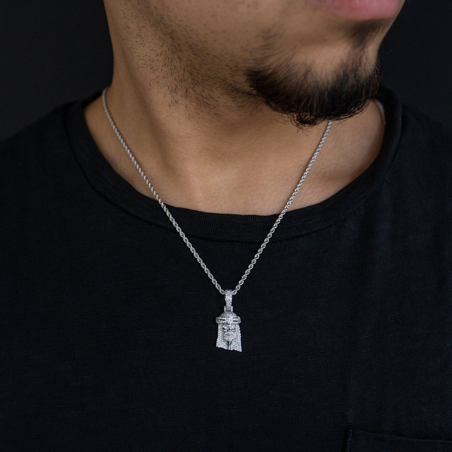 14K Solid Gold Jesus Diamond Pendant 0.60ctw