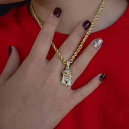 14K Solid Gold Jesus Diamond Pendant 0.60ctw