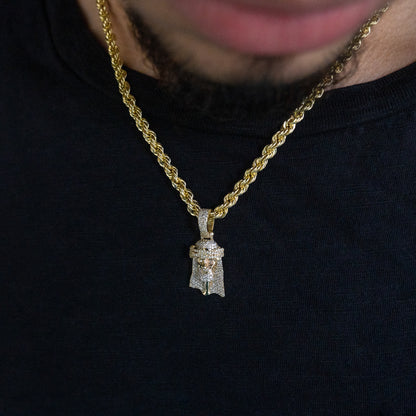 14K Solid Gold Jesus Diamond Pendant 0.60ctw