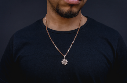 14K Four Leaf Clover Diamond Pendant 0.70 ctw