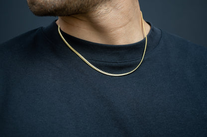 14k Hollow Gold Cuban Link Chain 3mm