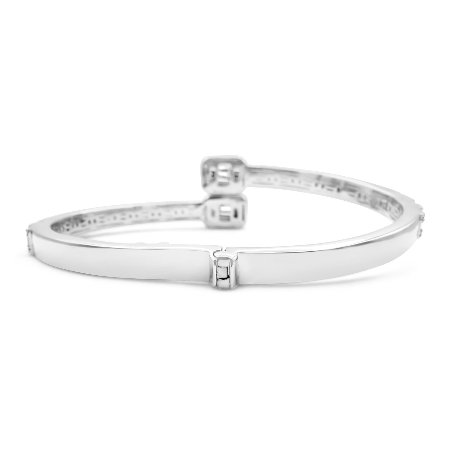 10k Solid Gold Diamond Baguette Bangle 2.15ctw