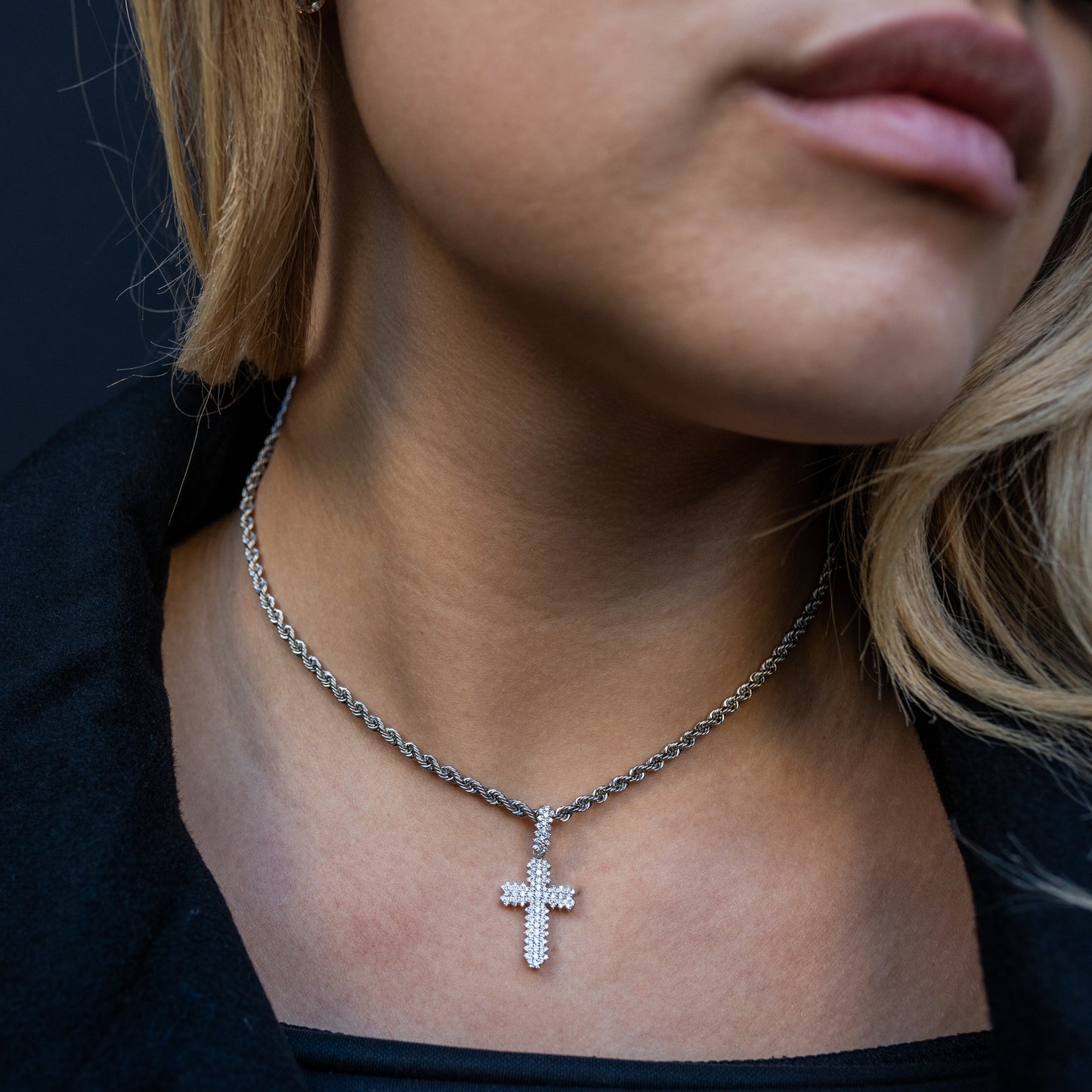 14K Diamond Cross Pendant 0.44 ctw