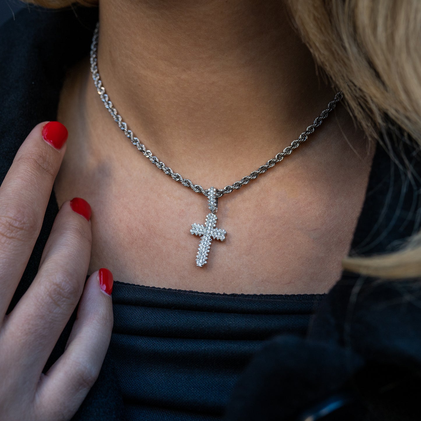 14K Diamond Cross Pendant 0.44 ctw