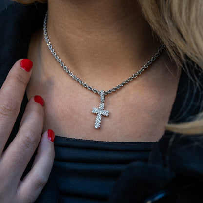 14K Diamond Cross Pendant 0.44 ctw
