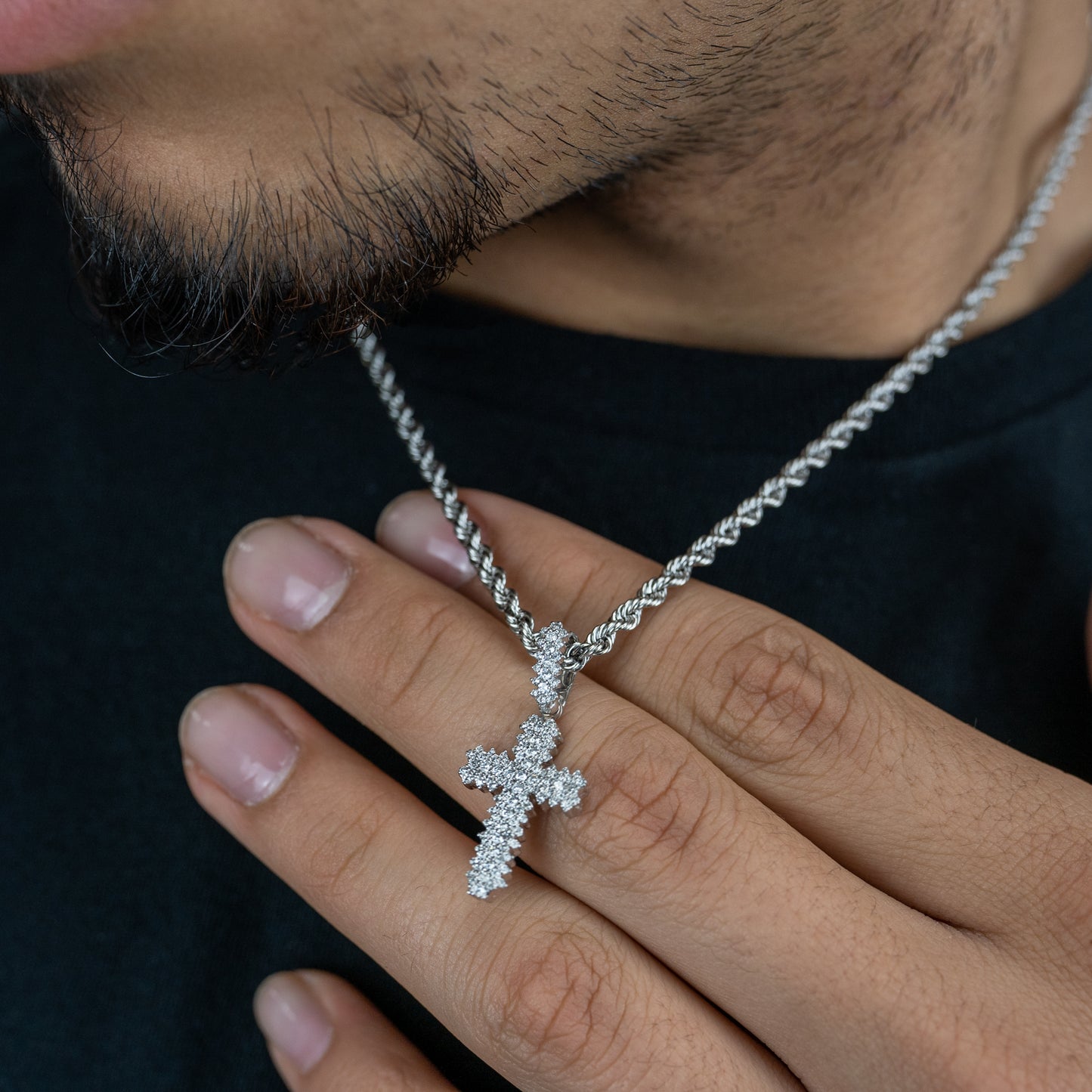 14K Diamond Cross Pendant 0.44 ctw