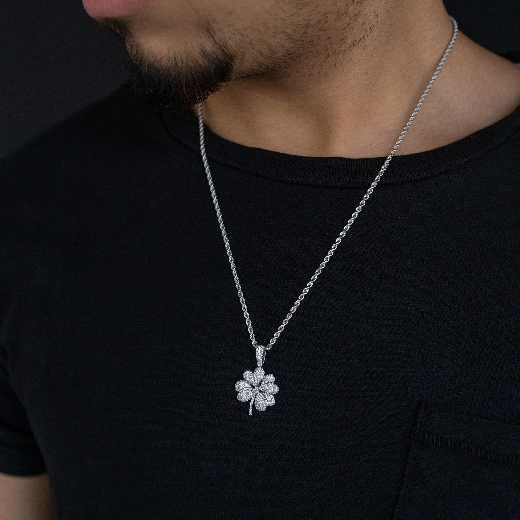 4 Leaf Clover Pendant With Diamonds In 10kt Rose Gold