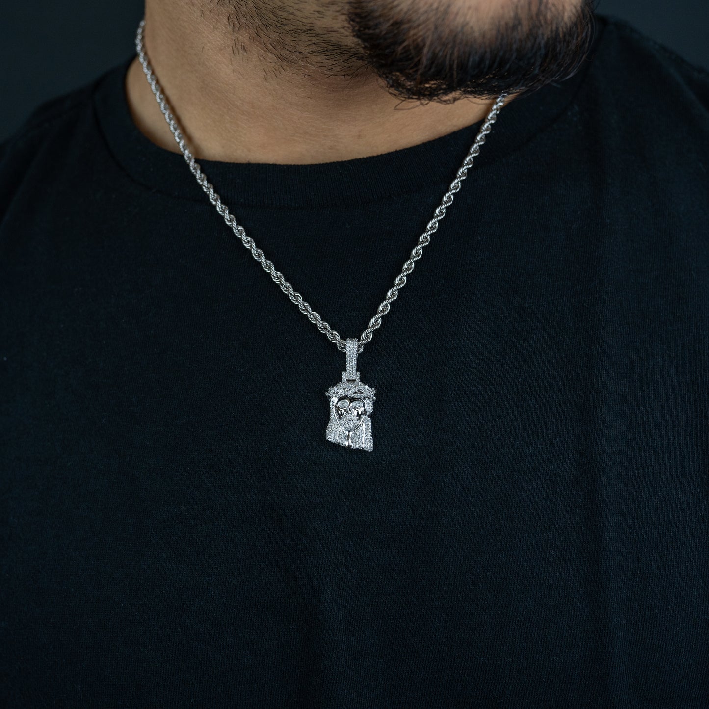 14K Jesus Head Diamond Pendant 0.45 ctw