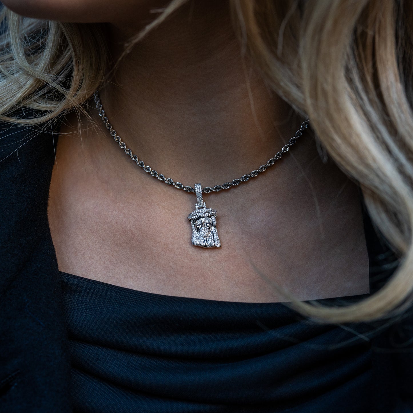 14K Jesus Head Diamond Pendant 0.45 ctw