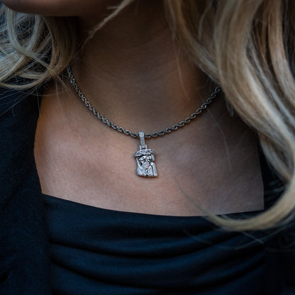 14K Jesus Head Diamond Pendant 0.45 ctw