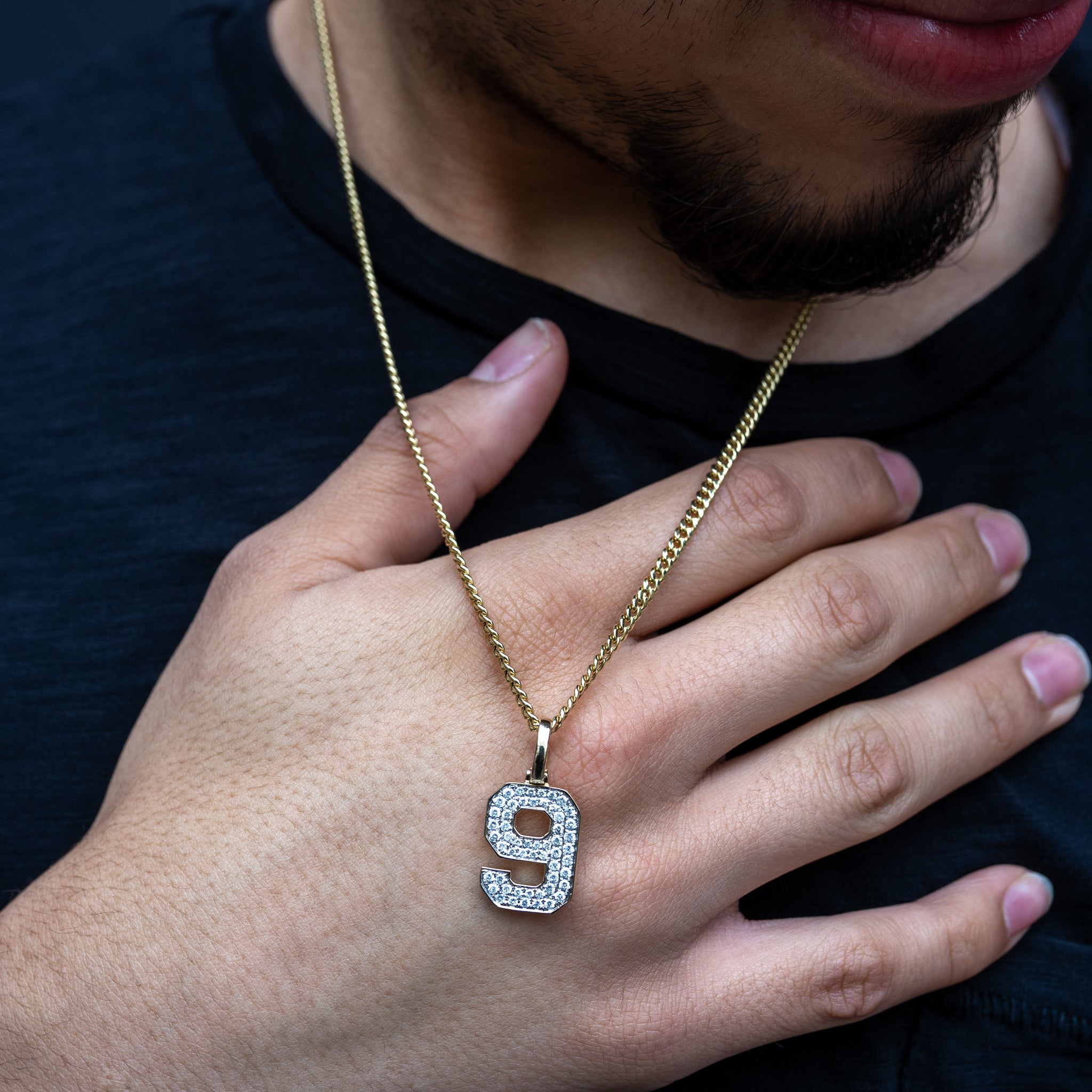 number nine design necklace