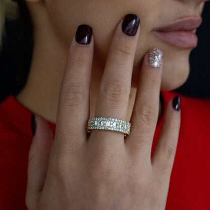 14k Solid Gold Diamond Band Ring 3.07ctw