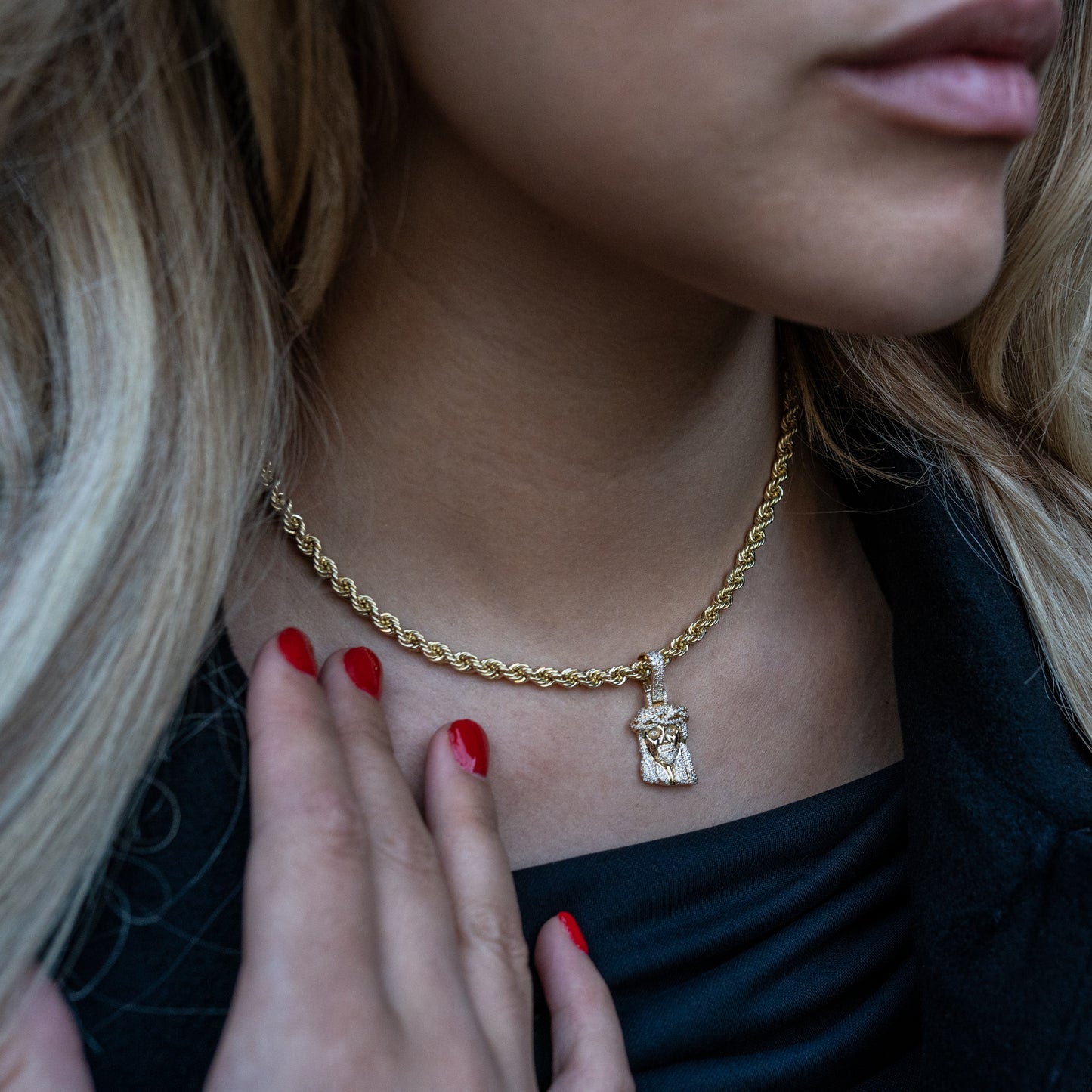 14K Jesus Head Diamond Pendant 0.45 ctw