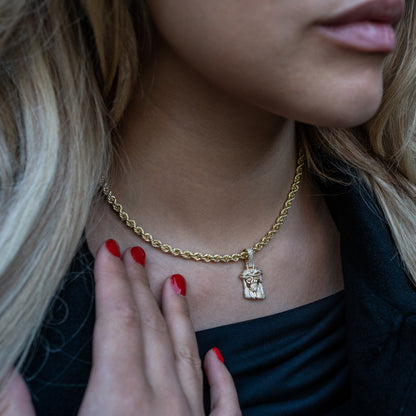14K Jesus Head Diamond Pendant 0.45 ctw