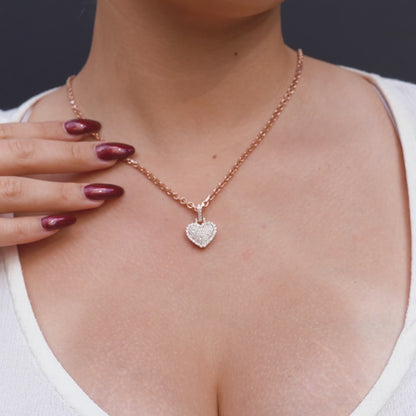 14k Rose Gold Diamond Heart Pendant 0.78 ctw