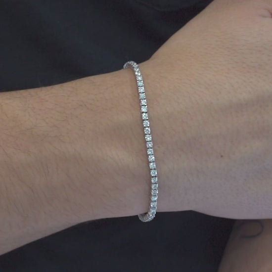 14k White Gold Diamond Tennis Bracelet 5.00 ctw
