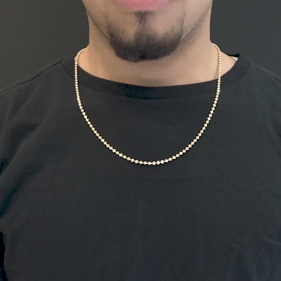 14k Rose Gold Solid Ball Bead Chain 3mm