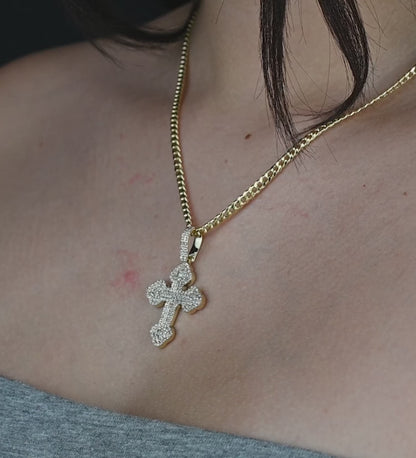 10K Yellow Gold Diamond Cross Pendant 1.54 ctw