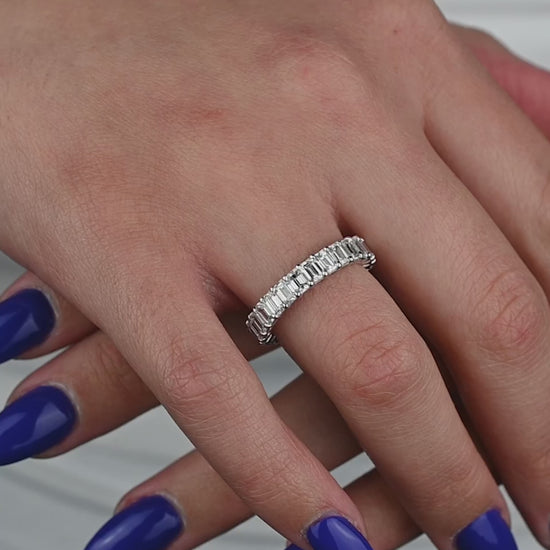 14k White Gold Diamond Eternity Band 4.78 ctw