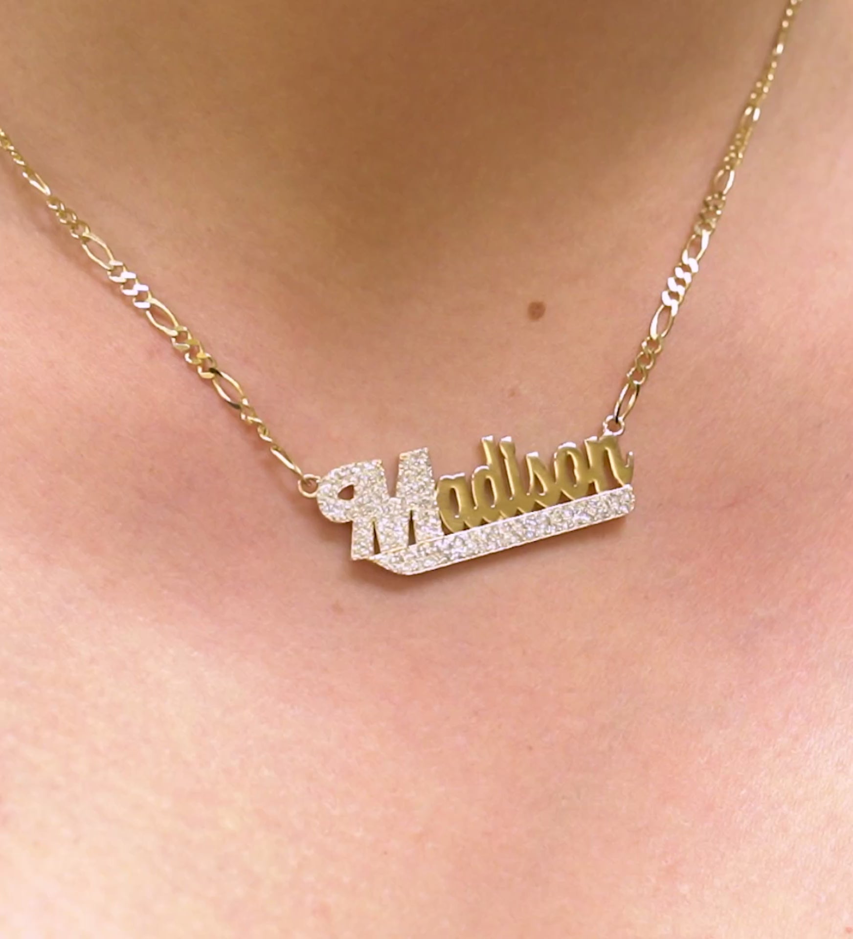 Solid 14k gold name necklace deals