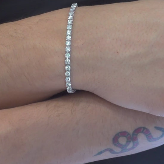 14k White Gold Diamond Tennis Bracelet 7.62 ctw