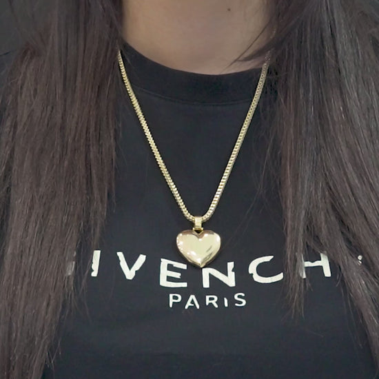 10K Yellow Gold Heart Picture Locket Pendant