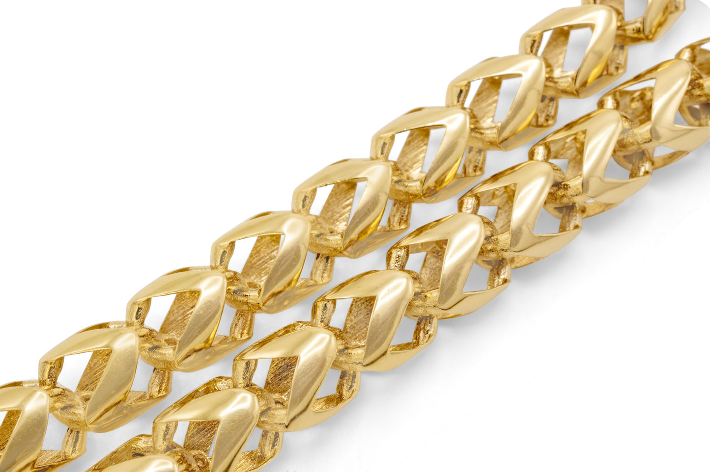10k Yellow Gold Hollow Franco Link Bracelet 7.35mm