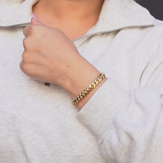 10K Solid Yellow Gold Miami Cuban Link Bracelet 8.5mm
