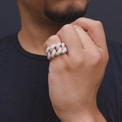 14k Rose Gold Diamond Cuban Link Ring 4.50 ctw