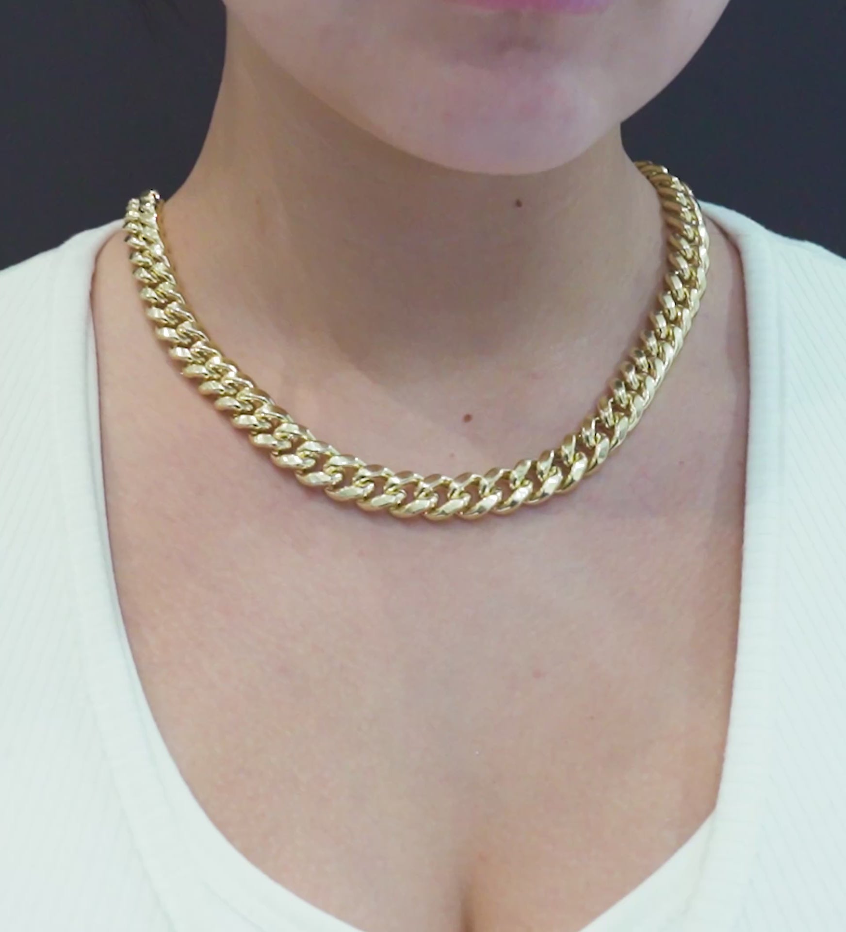 10K Hollow Rose Gold Cuban Chain 11.5mm