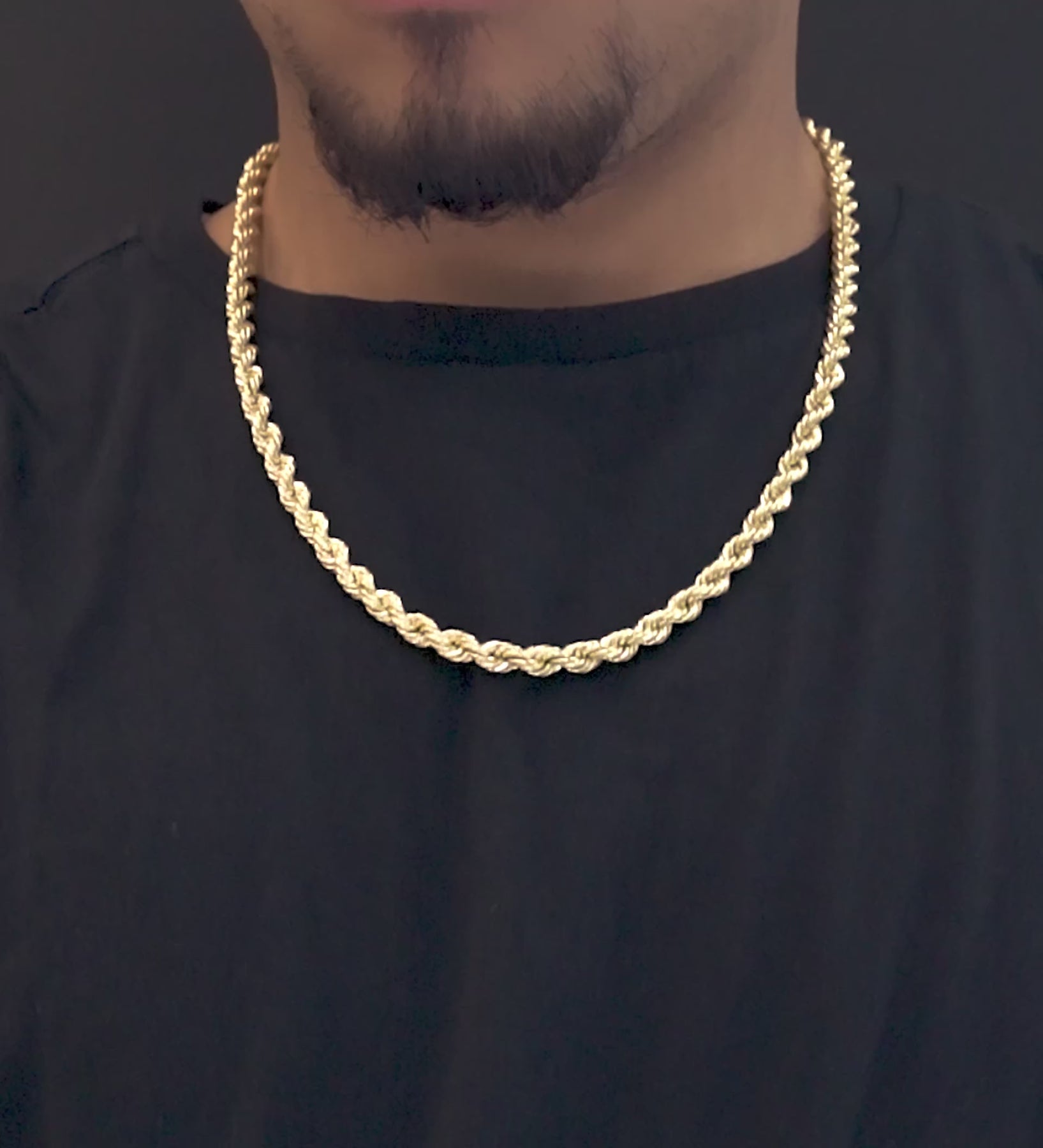 10K Yellow Gold Hollow Rope Chain 6mm – NYC Luxury