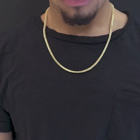 14K Yellow Gold Hollow Franco Chain 3mm