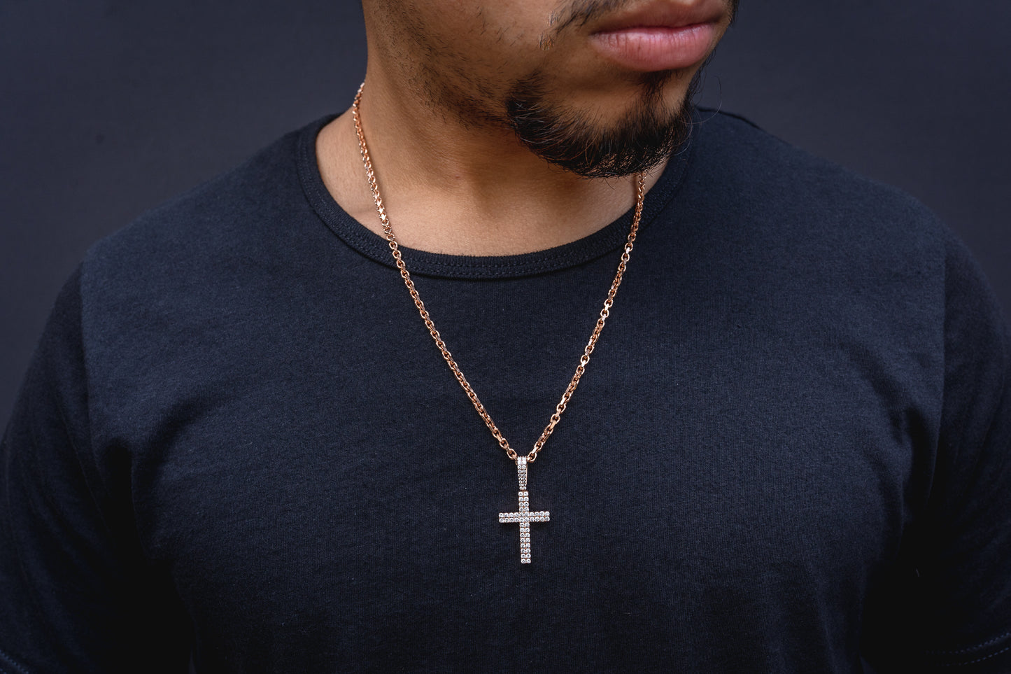 14K Yellow Gold Diamond Cross Pendant 1.08 ctw