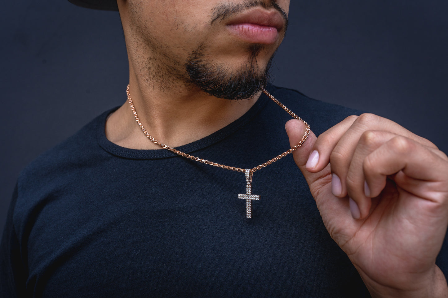 14K Yellow Gold Diamond Cross Pendant 1.08 ctw